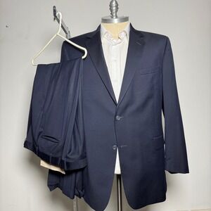 JOS A BANK Signature Collection Navy Wool Suit Mens 48L Jacket‎ 34W Pants
